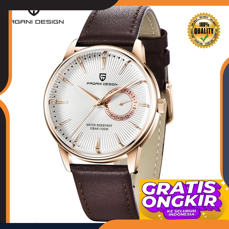 Pagani design bergani men's watch belt simple design calendar week small pointer pd-1654