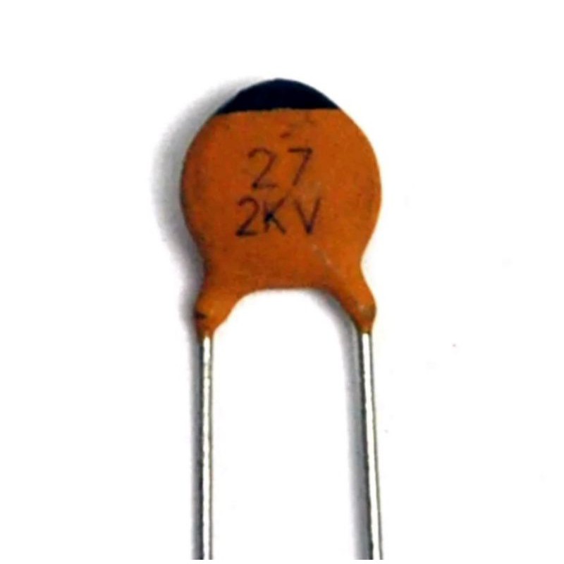 Disc Ceramic Capacitor 27pF 2KV K ±10% NPO NP0 pitch=5mm RoHS Taiwan