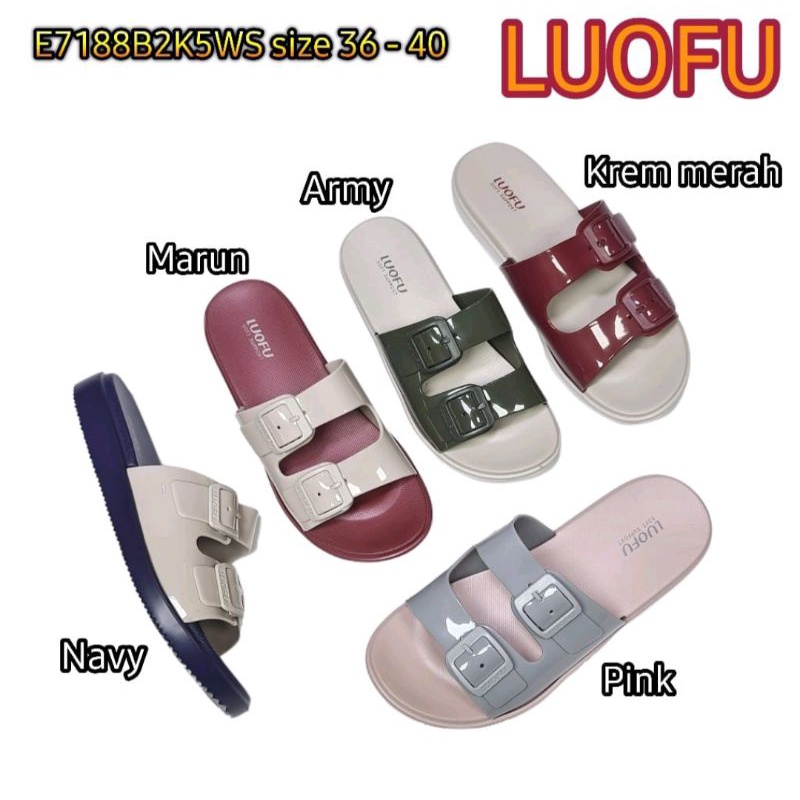 Sandal luofu Wanita Sandal jelly karet Sandal luofu Sandal Luofu import Size 36-40