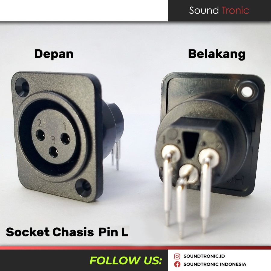 Socket Chasis Canon XLR Female Pin L PVC - Hitam 3245