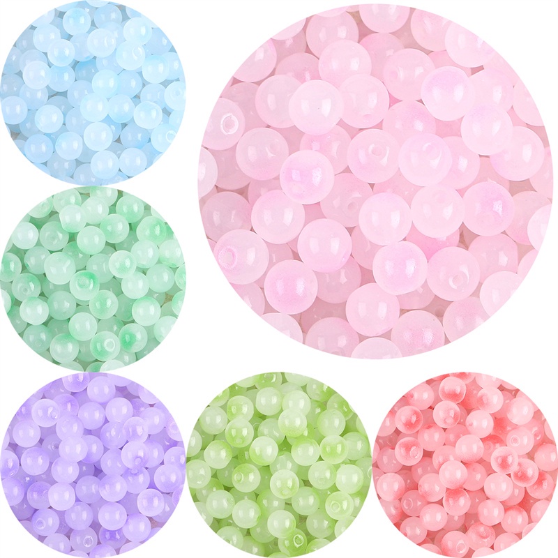 50 Pcs Manik-Manik Kristal Kaca Warna Permen Ukuran 8mm Untuk Membuat Perhiasan Gelang Kalung