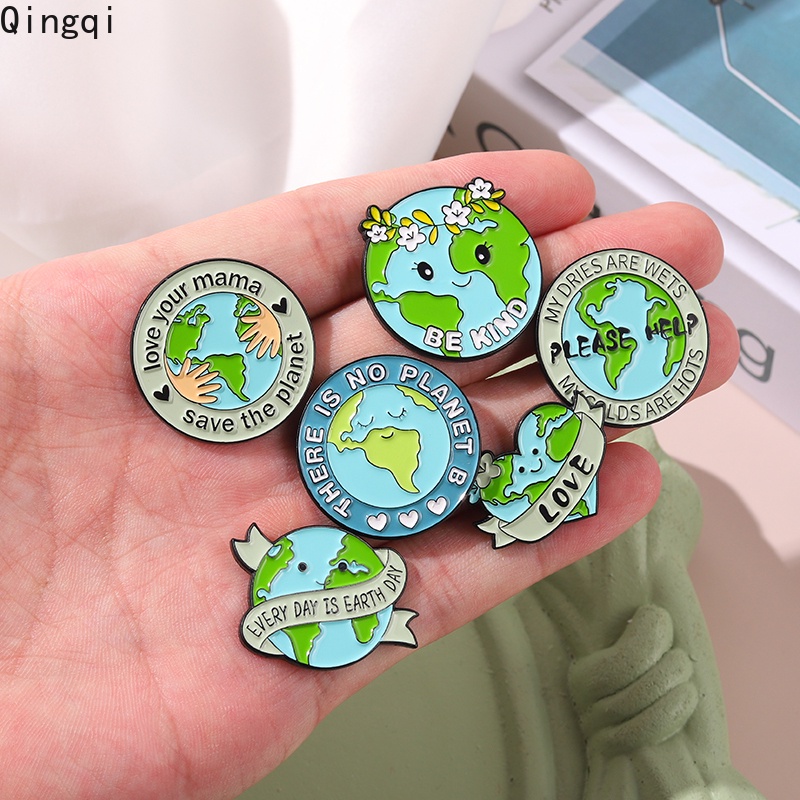 Bros Pin Enamel Desain Kartun Save The Earth Untuk Hadiah