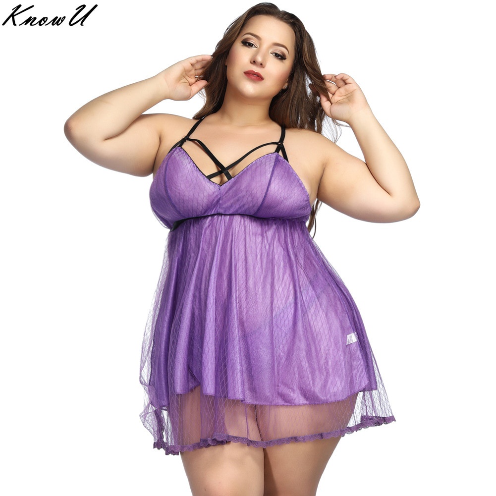 PREORDER KnowU Plus Ukuran Renda Panas Wanita Baju Tidur Wanita Seksi Lingerie Baju Tidur Lucu