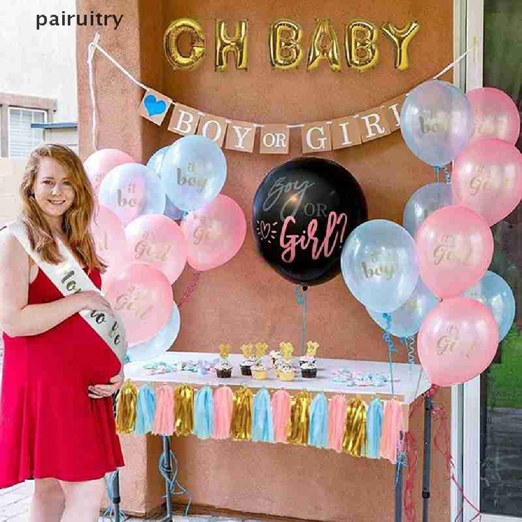 Prt Balon Confetti Bahan Latex Warna Hitam Untuk Baby Shower