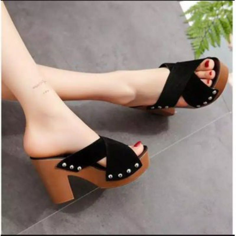 SANDAL WEDGES HAK TINGGI T47 / SANDAL HAK 10cm / SANDAL HAK TINGGI TERBARU