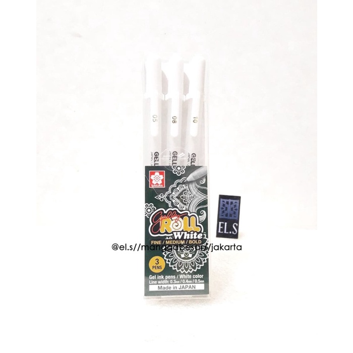 

CODES0X-39 Sakura Gelly Roll White Set 3 ( Fine / Medium / Bold )