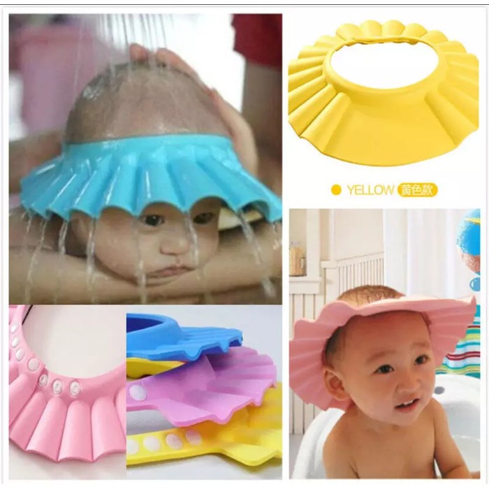 READY BANDUNG [BOUNCER BAYI INDONESIA] TOPI KERAMAS BAYI &amp; ANAK MODEL KANCING / SHOWER CAP BABY AND KIDS / BABY SHOWER HAT TOPI MANDI ANAK