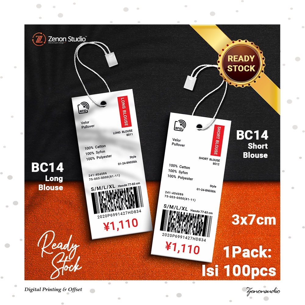 

[100pcs] Hang Tag Barcode Harga Import LE