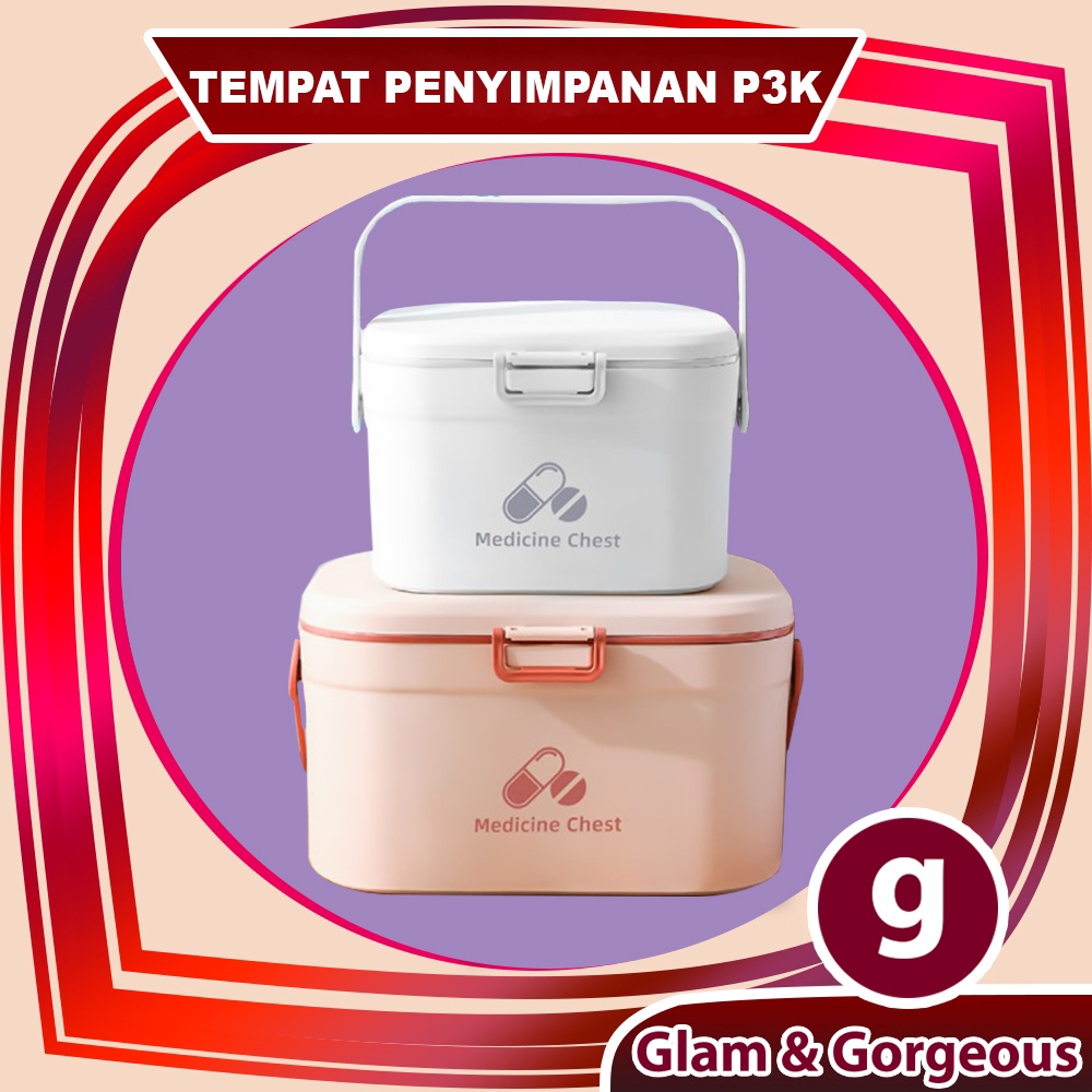 Kotak Obat Tempat Penyimpanan P3K First Aid Medicine Box Organizer - KO003