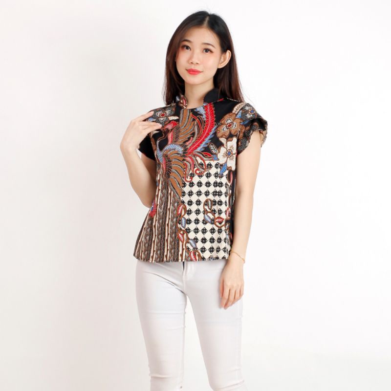 Batik wanita - Atasan blouse batik wanita fashion 569-BLACK B