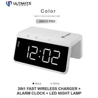 ULTIMATE POWER 3 IN 1 FAST WIRELESS CHARGER + ALARM CLOCK + LED NIGHT LAMP