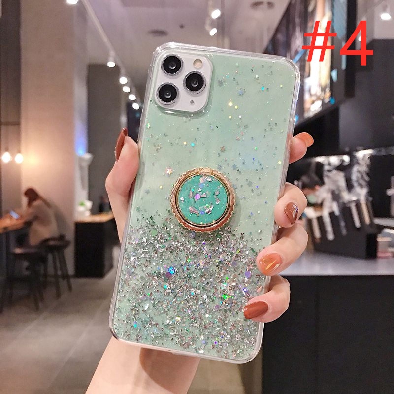 Hot Sale！Soft Case OPPO A5 A9 2020 A15 A15s A93 Reno4 F Reno 5F A3S Realme C1 A7 A5S A12 A37 Neo 9 F9 Pro Shining Ring Casing Xiaomi Redmi Note 10 Pro