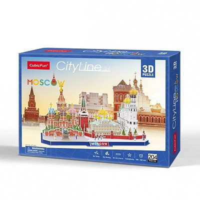 Cubicfun CityLine Moscow - Cubic fun Moskow - Koleksi Pajangan Rumah DIY - Puzzle Miniature Bangunan Terkenal Dunia - Pazel Bangunan Terkenal