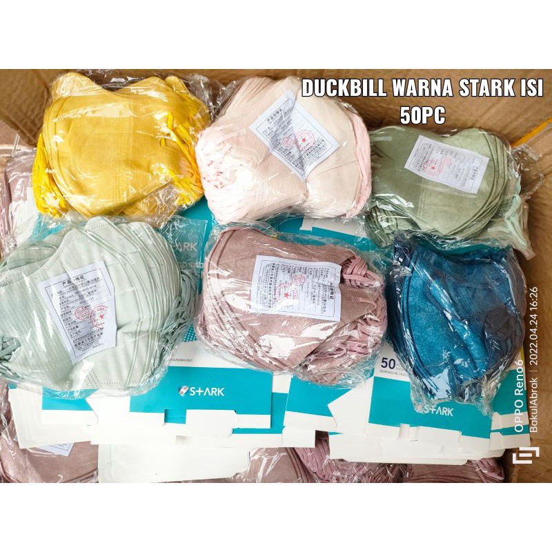 Masker duckbill mix warna pastel isi 50 lembar