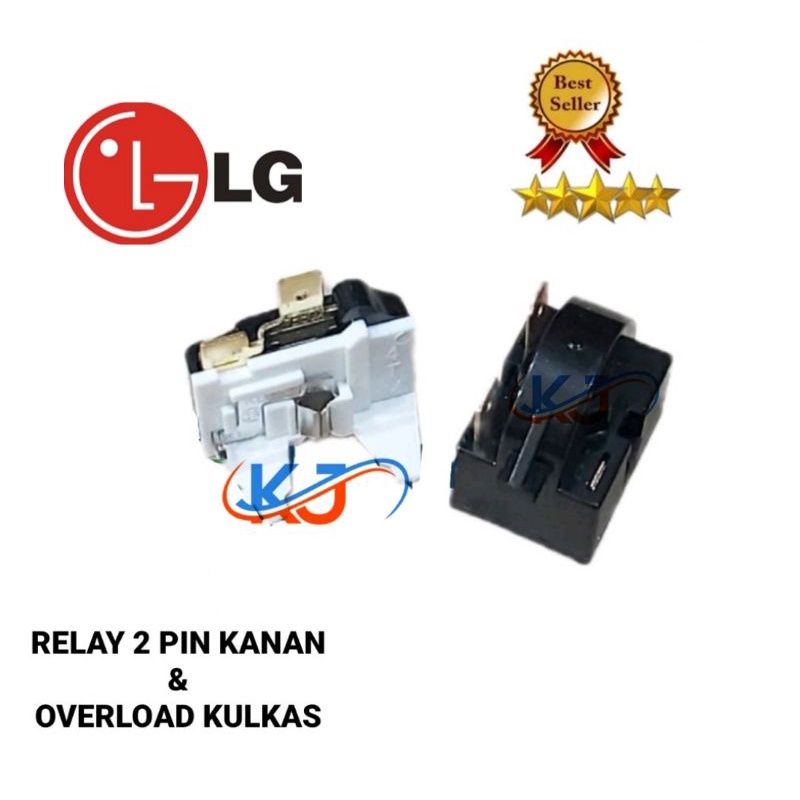 Relay 2 Pin Kanan + Ptc Overload Kulkas LG 1 Pintu / 2 Pintu