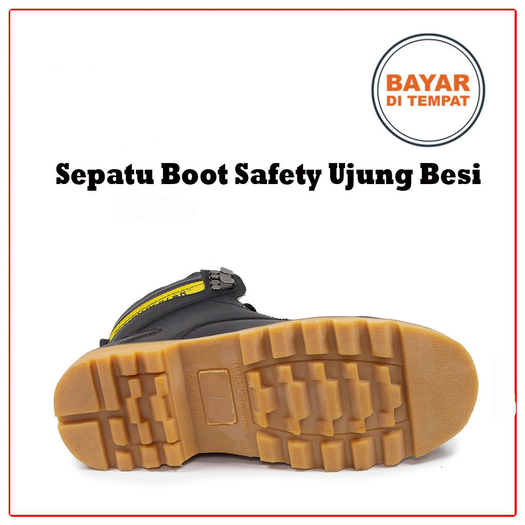 SEPATU SAFETY UJUNG BESI HIKING PROYEK BOOTS KULIT SINTETIS CASUAL FORMAL TOURING KANTOR MURAH