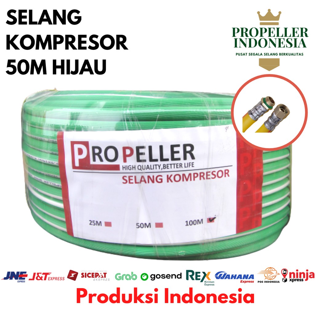 Selang Paket Kompresor Hijau 50M Hose Selang Kompresor Angin