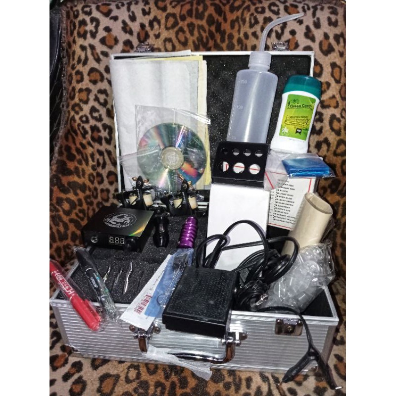 Complete Tattoo Kit Tato Alat Tato Mesin Koil Tinggal Pakai