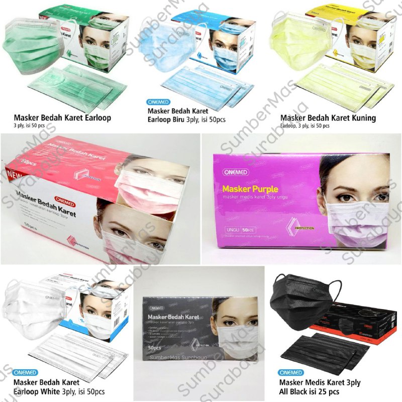 Onemed 3ply Masker Medis 3 Ply Onemed Masker Medis Earloop Masker Medis Onemed