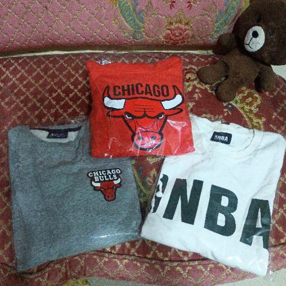 Paket Bulls Red Hoodie,Bulls Grey CN + CN NBA Original Second