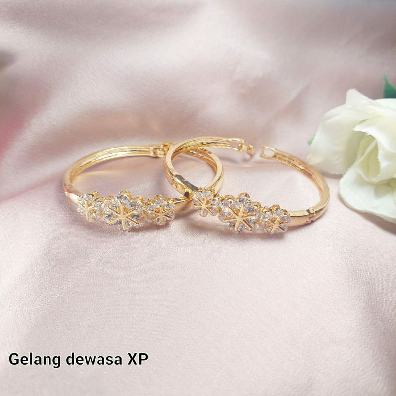 Fourfashion Gelang Dewasa Xuping Permata Bunga Permata Kekinian JX05