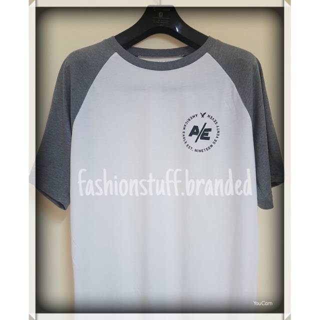 Baju Kaos Top Branded Original Murah AMERICAN EAGLE Top for man  White Grey ( AE005 )