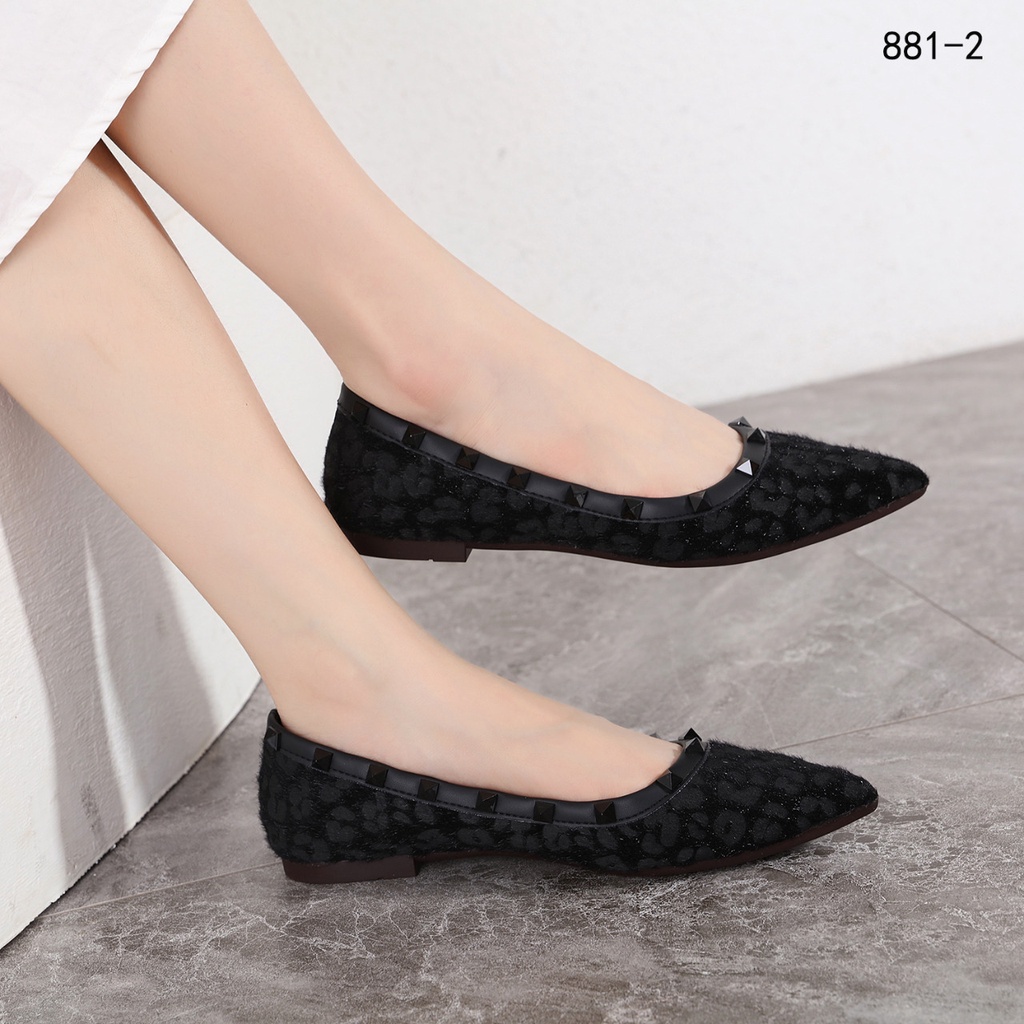 V Leopard Flat. Shoes #881-2