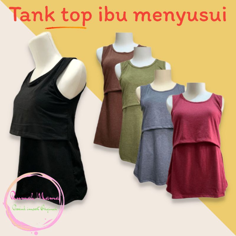 Baju ibu menyusui / tanktop busui bahan kain premium