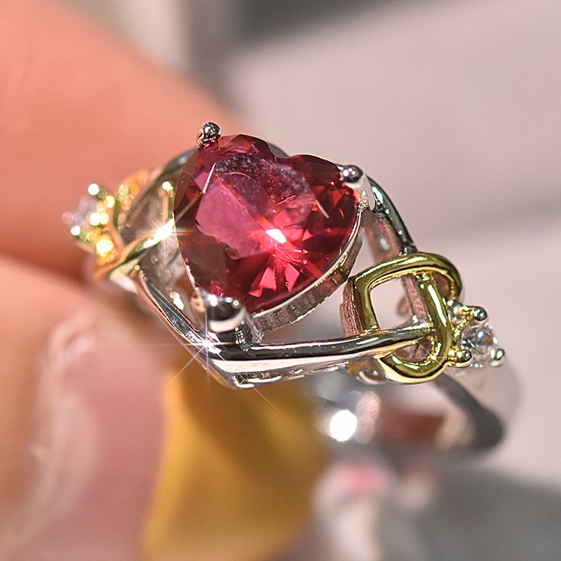 Cincin Sterling Silver 925 Dengan Batu Ruby Asli Untuk Wanita Ccb13