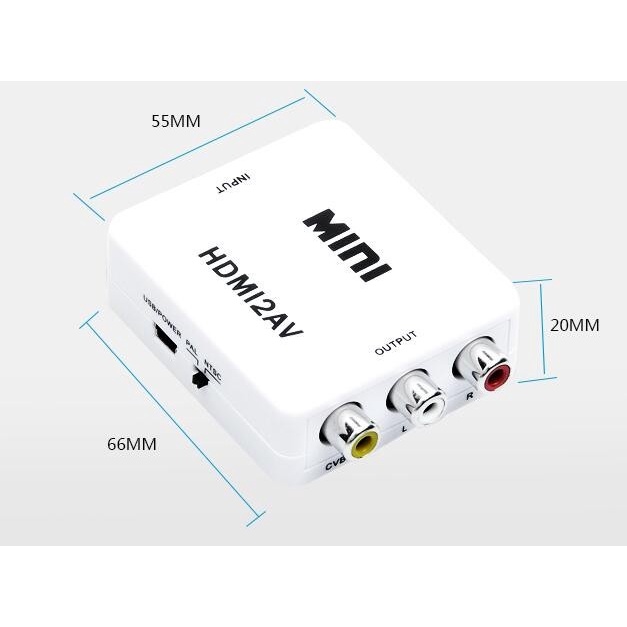 [WAE] MINI BOX HDMI2AV / TO AV RCA CONVERTER ADAPTOR / MINI HDMI2AV BOX