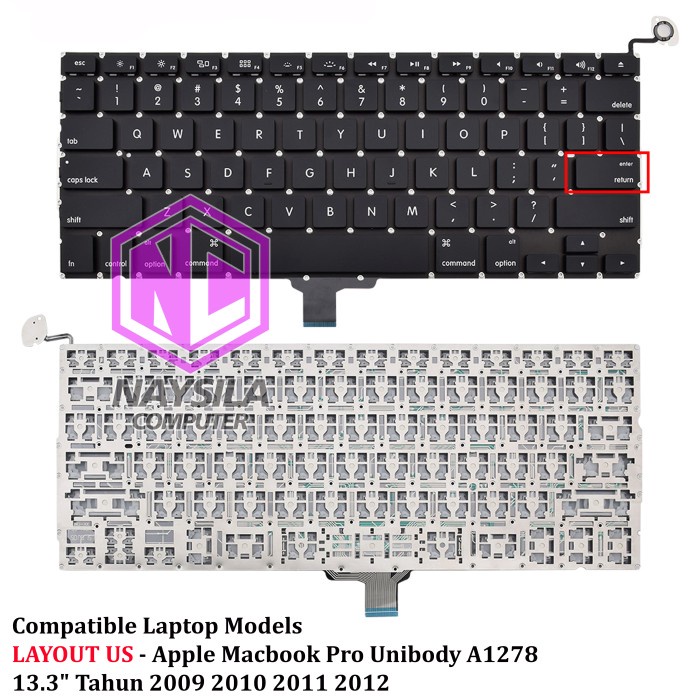 Keyboard Apple Macbook Pro 13" A1278 1278 2009 2010 2011 2012
