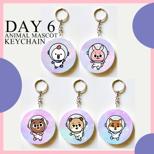 Gantungan Kunci Day6 Animal Mascot Day 6 Keyring Button Pin