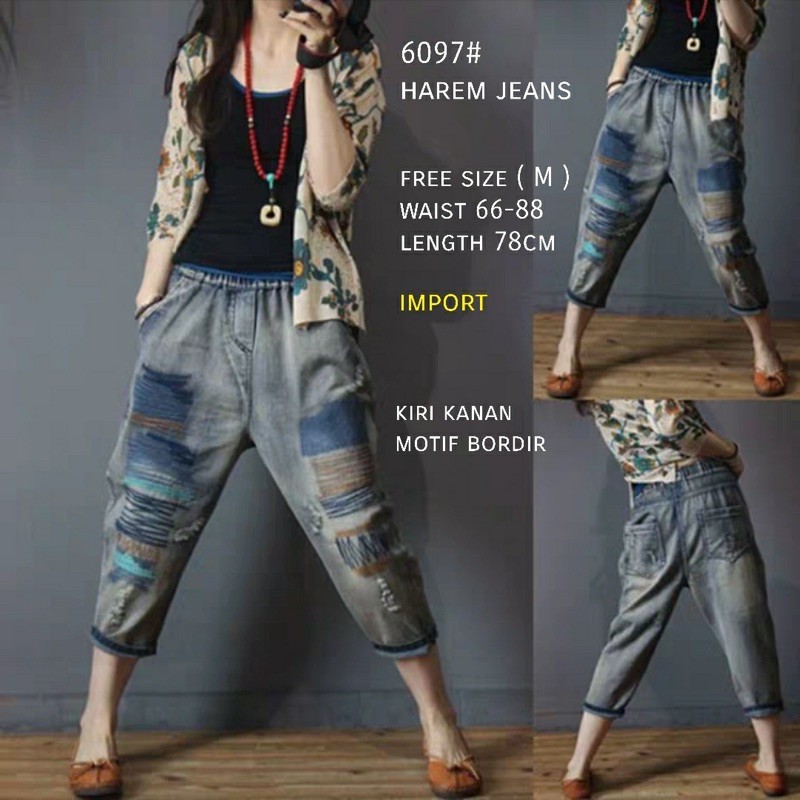 TM 6097 Celana HAREM jeans import*