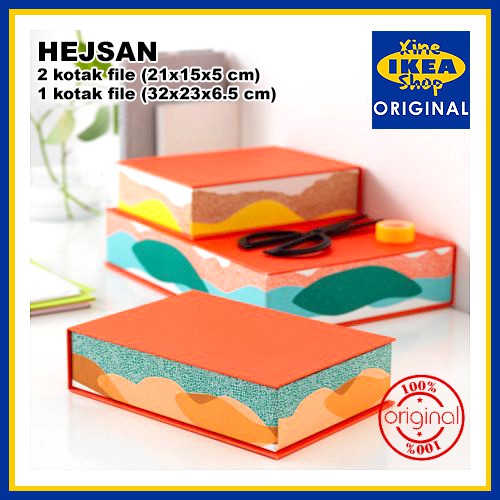 

HEJSAN Box Kotak File Orange 3 Pcs Hardcover Kotak Penyimpanan