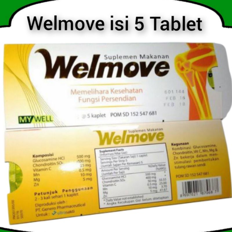 WELMOVE OBAT SENDI TULANG ISI 5 TABLET