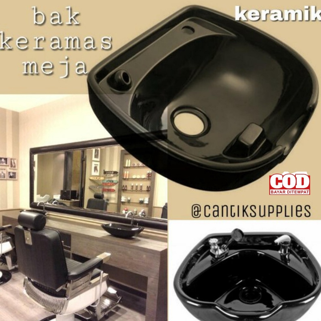 CPA . BAK KERAMAS MEJA BARBERSHOP ( KERAMIK ) TANPA KRAN DAN SELANG