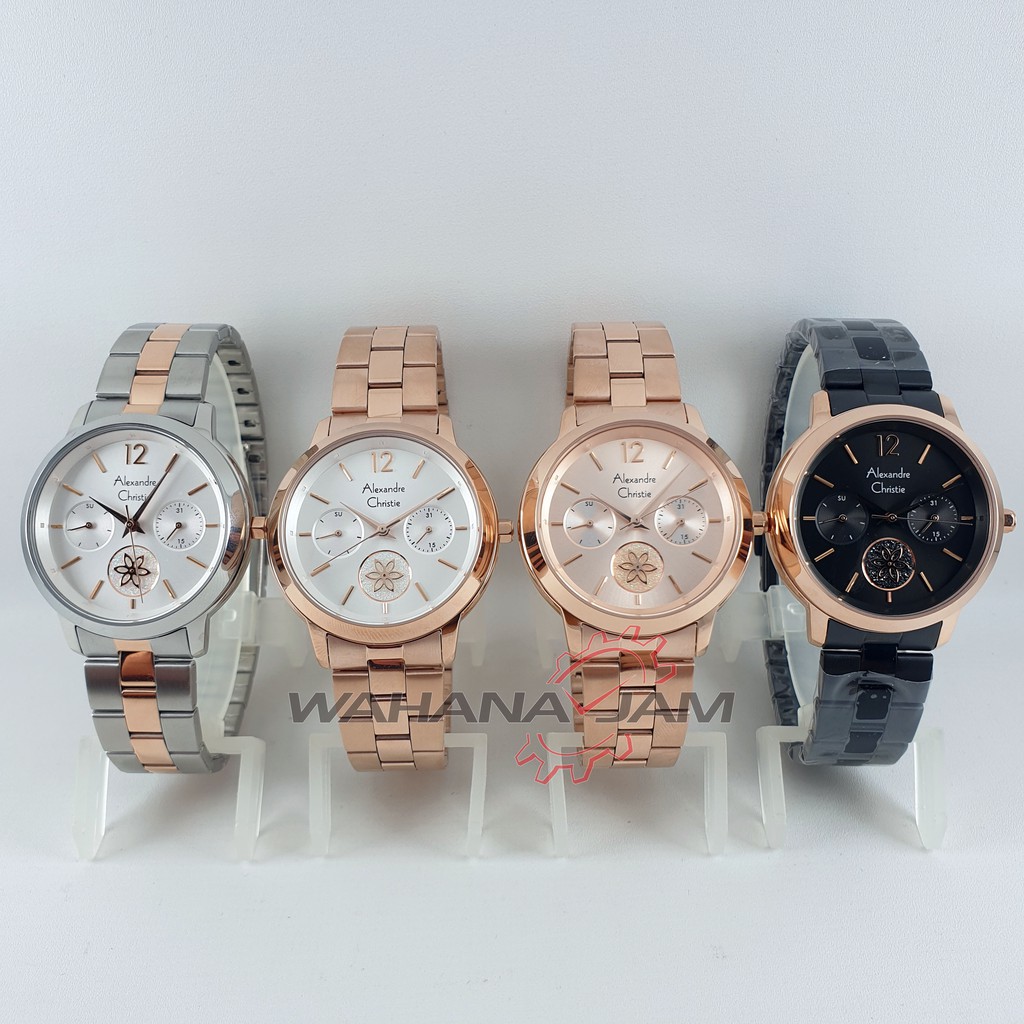Alexandre Christie AC 2888 BF / Jam Tangan Wanita AC2888 Alexander Cewek Rantai Hari Tanggal Aktif