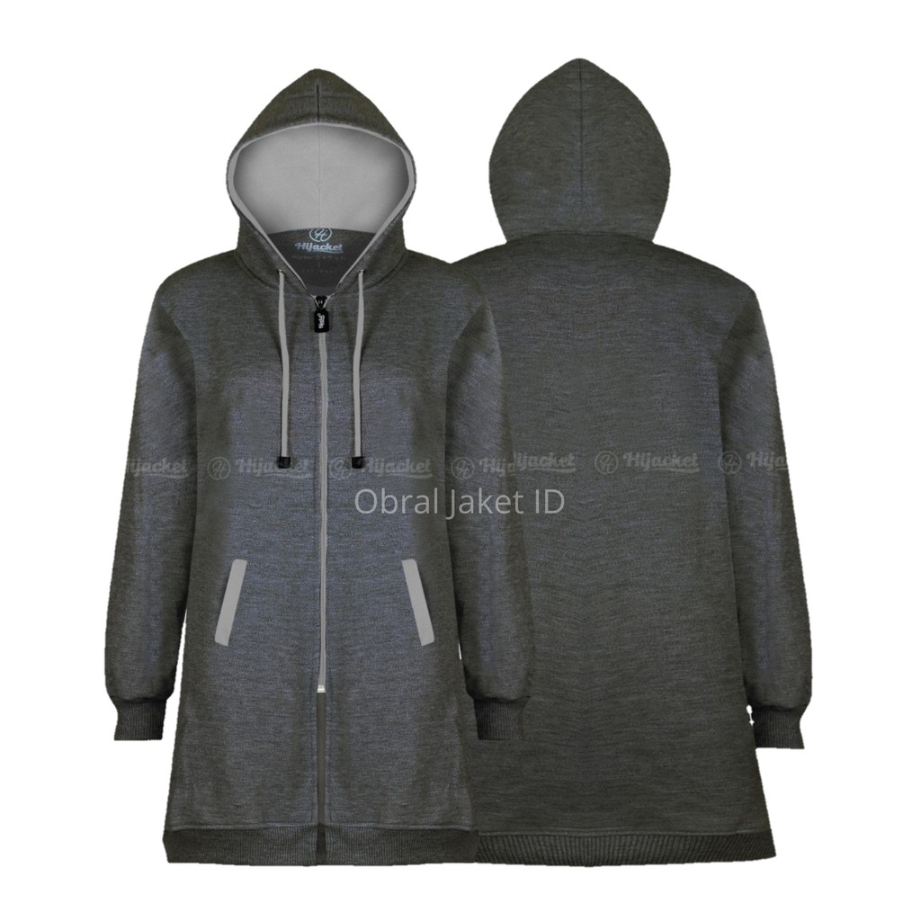 Hijacket Basic Misty Original Bandung | Jaket Polos Wanita Size L XL XXL Garansi 100%-MISTY x GREY