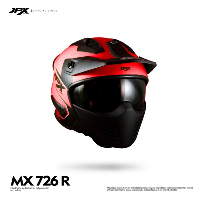 Helm JPX MX 726R Modular Red/Black