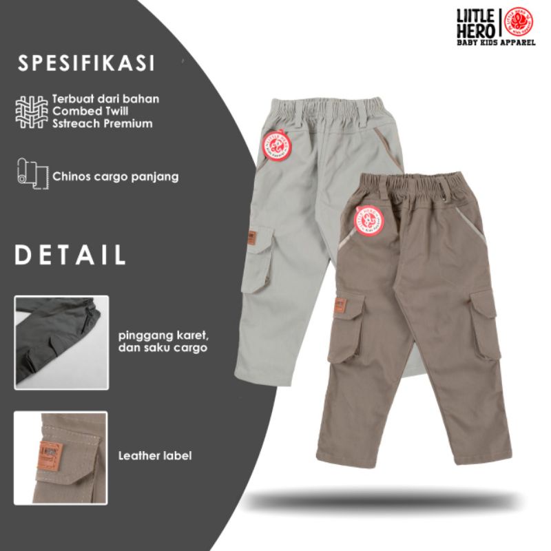 Celana Chinos Panjang  PDL 1-10 Tahun Original Little Hero High Quality