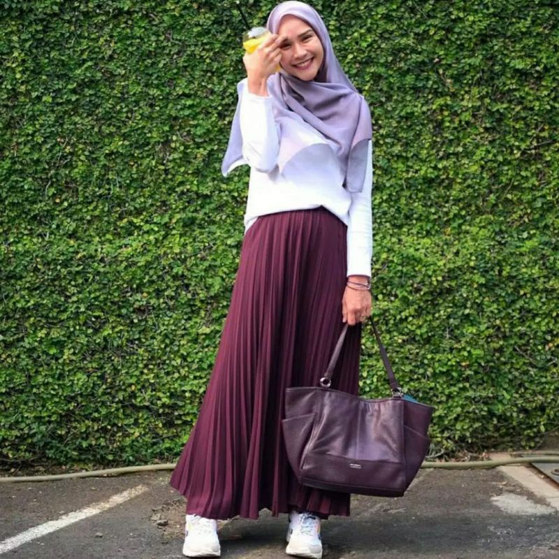 (BISA COD) Rok Plisket Premium  / Maxi Skirt Prisket Pleates