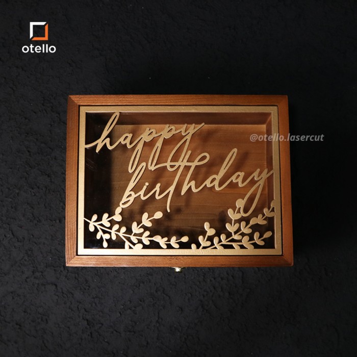 Woodlic Wooden Box Kayu Akrilik Birthday Gift Kotak Kado Hadiah Ultah Packaging Hampers