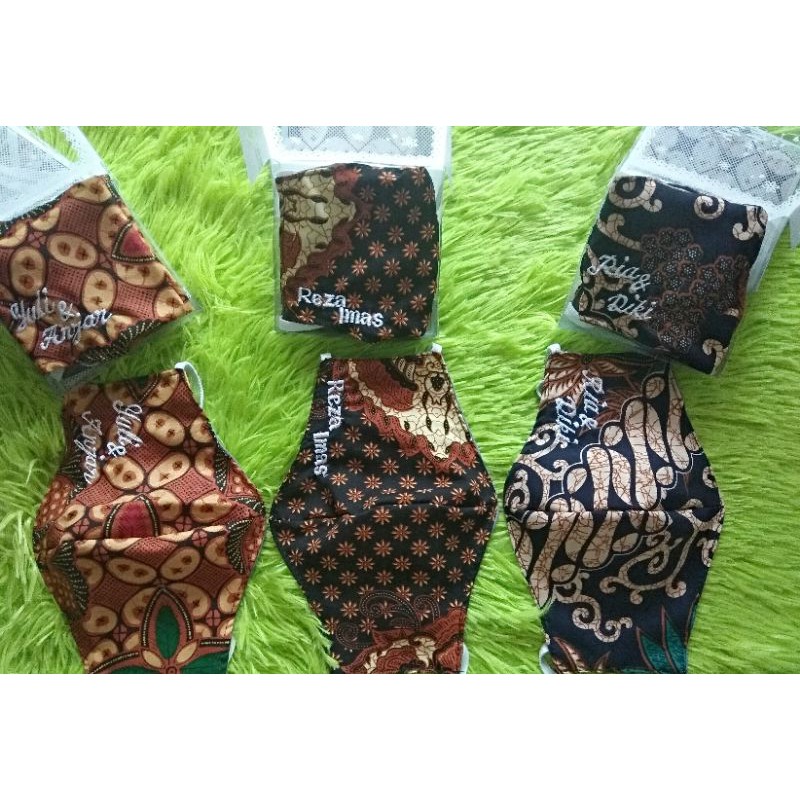 Masker bordir nama/ souvenir masker/souvenir terbaru