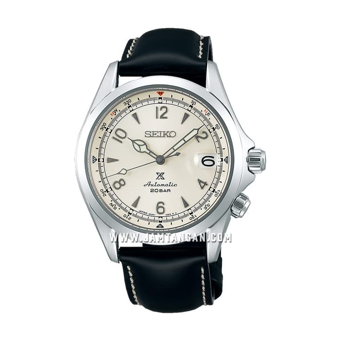 Seiko Prospex SPB119J1 Alpinist White Dial Black Leather Strap