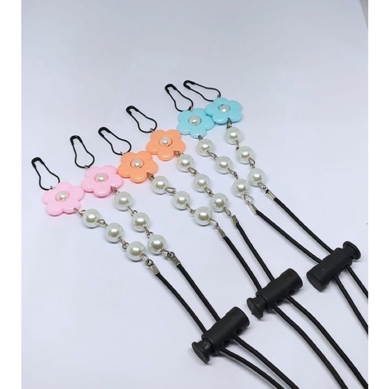 STRAP MASKER KONEKTOR BUNGA MUTIARA ANAK DAN DEWASA
