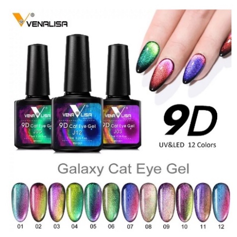 Venalisa Cat Eye 9D Nail Gel Polish 7.5ml / Kutek Gel Cat Eye 9D
