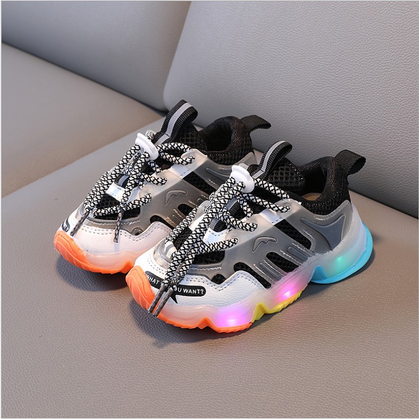 littlekiddoss SH20113N Sepatu Lampu Anak Sneakers Glacio LED Import 21-35