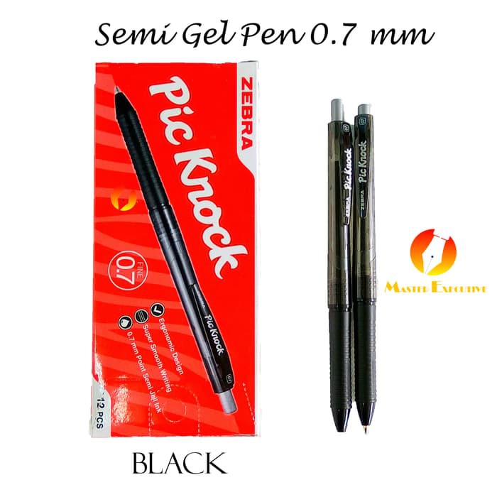 

Ready Stok Zebra Picknock 0 7 mm Black Semi Gel Ink Pulpen Cetak Cetek Hitam Limited