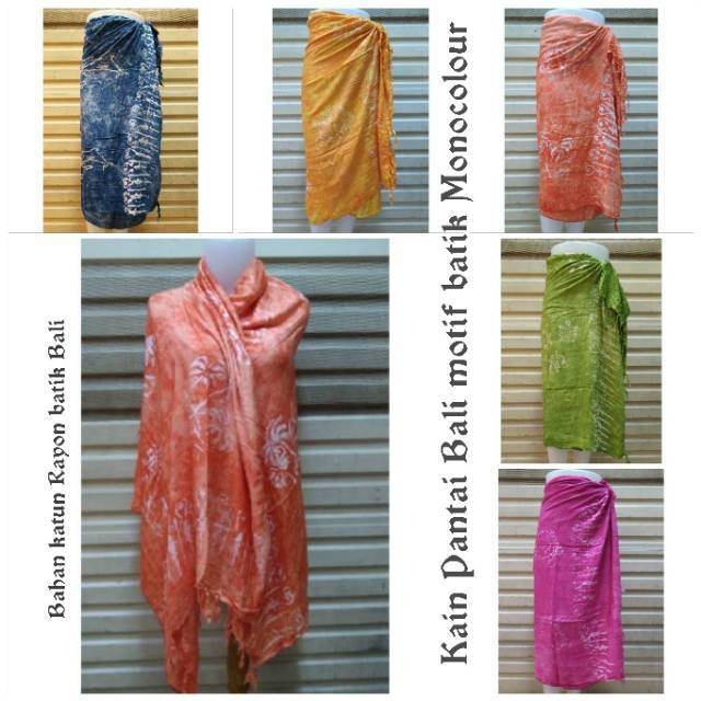 Promo Termurah... Kain Pantai Batik Cerah  Bermotif Monocolour random