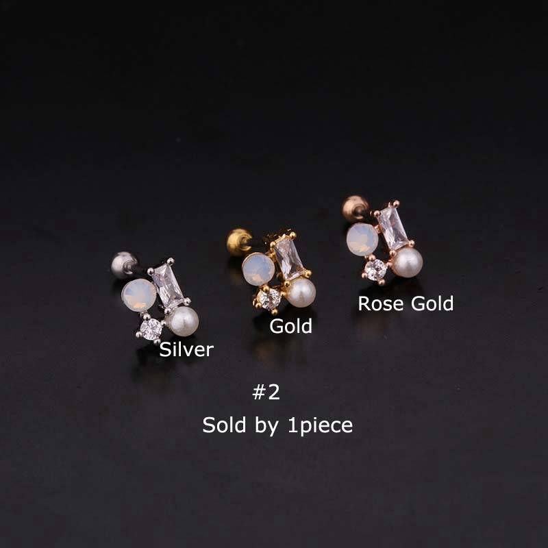 1piece 20G Helix Pinna Upper Lobe Percing  6mm Bar Stainless Steel Aeroplane Star Flower Butterfly Shape